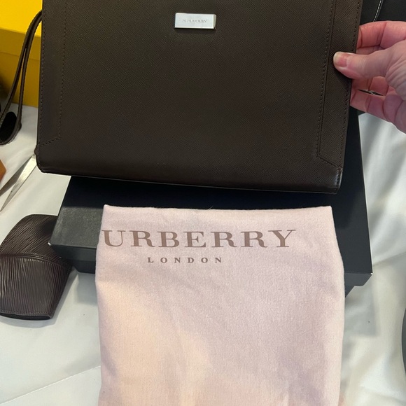 Burberry Textured Black Leather Accessory